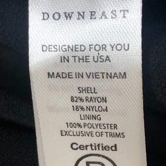 Downeast Fall Black Velvet Ruffle Collar Dress Long Sleeve Size M - Picture 7 of 7